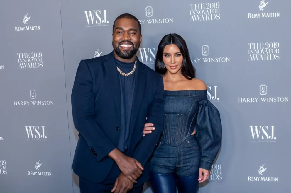 Kanye West y Kim Kardashian. Fuente: Instagram 