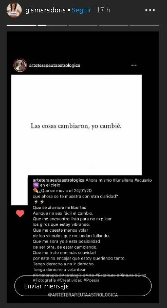 Diego Maradona y Gianinna. Fuente: twitter