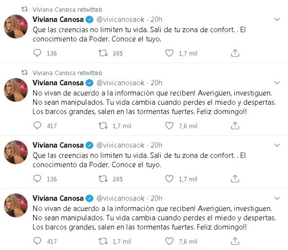 Viviana Canosa. Fuente: instagram