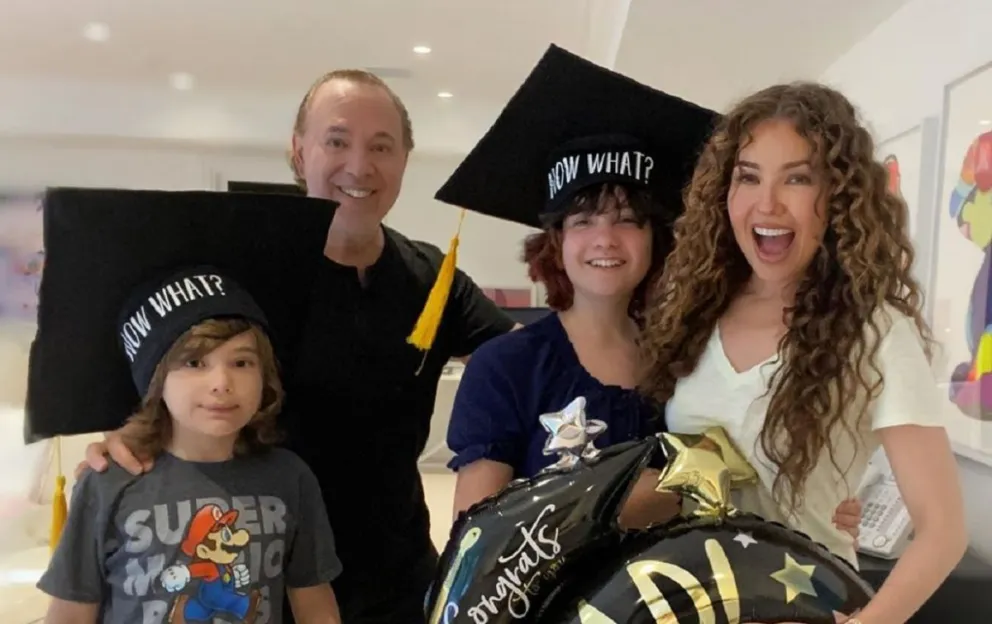 Thalía y Tommy Mottola con sus hijos Fuente (Instagram)