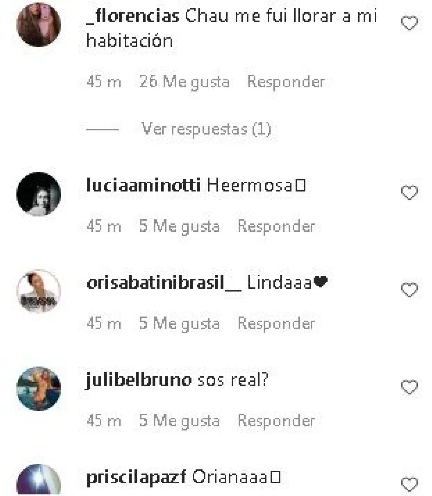 Oriana Sabatini. Fuente: twitter