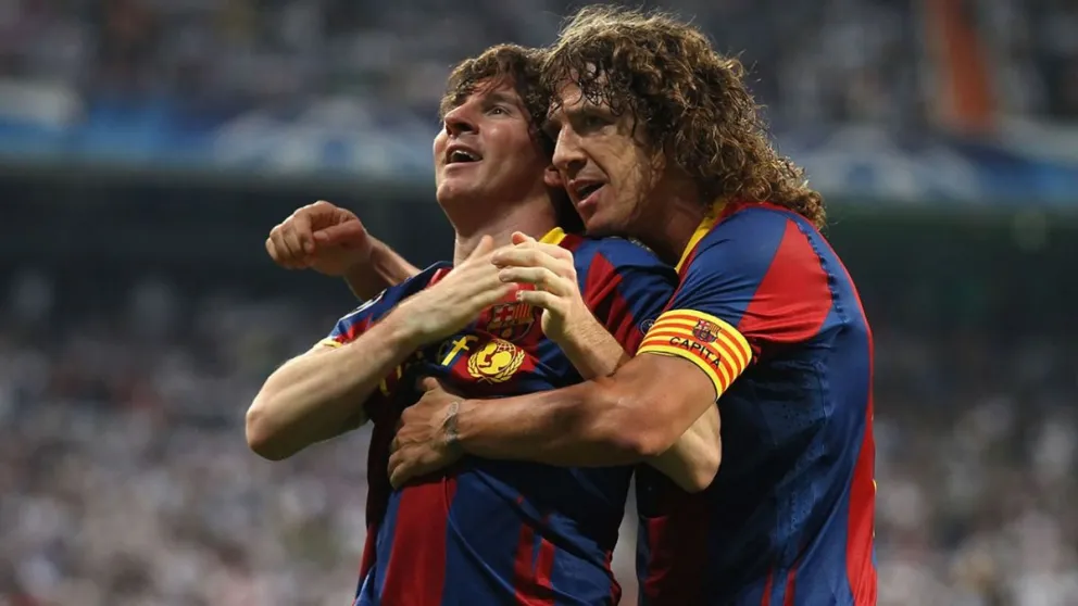 Leo Messi y Puyol. Fuente (Twitter)