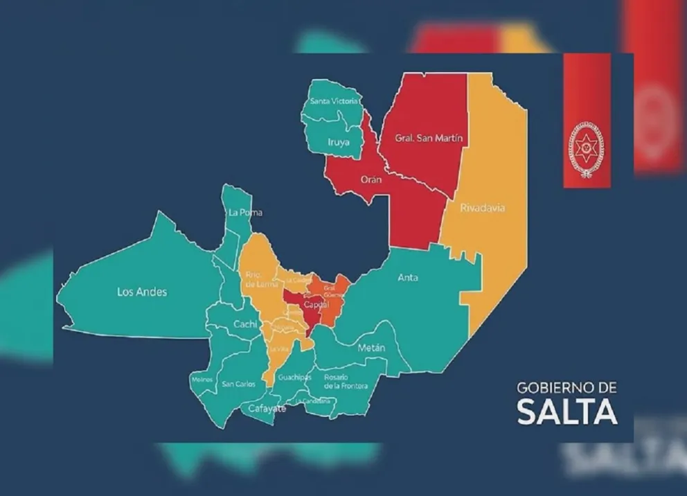 Zonas verdes y zonas rojas: en cuáles se encuentran distribuidos los departamentos de Salta