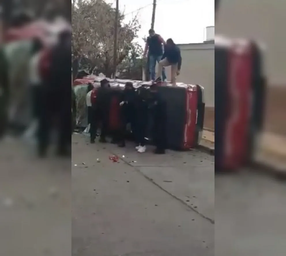 Vuelco. Fuente: Captura de video