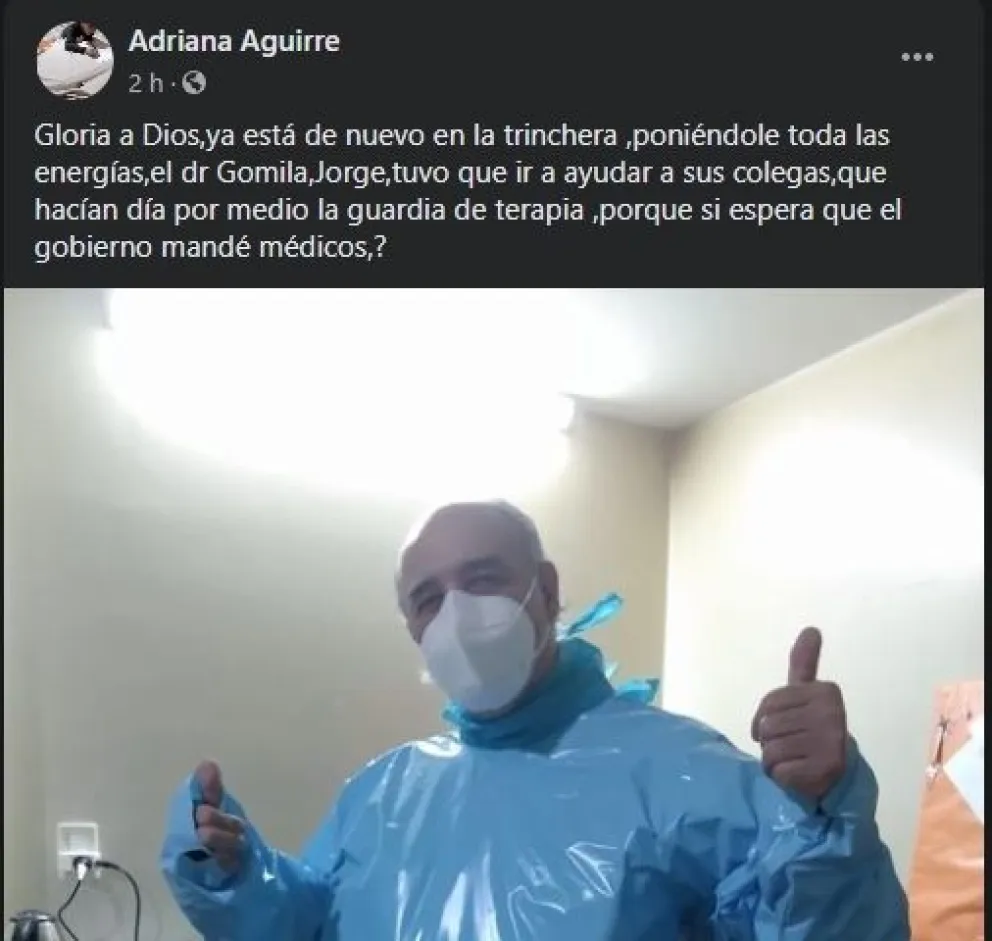 Tiempo atrás un querido médico salteño luchaba por su vida, hoy se recuperó y ya está trabajando