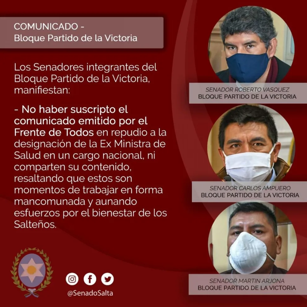Senadores kirchneristas se desligan del comunicado de la oposición en contra de Josefina Medrano