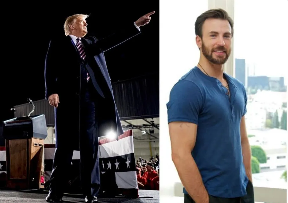 Chris Evans y Donald Trump. Fuente (Instagram)