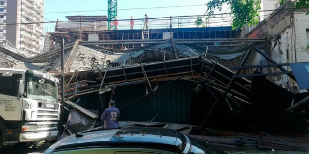 Derrumbe en una obra de Belgrano Fuente (Twitter)