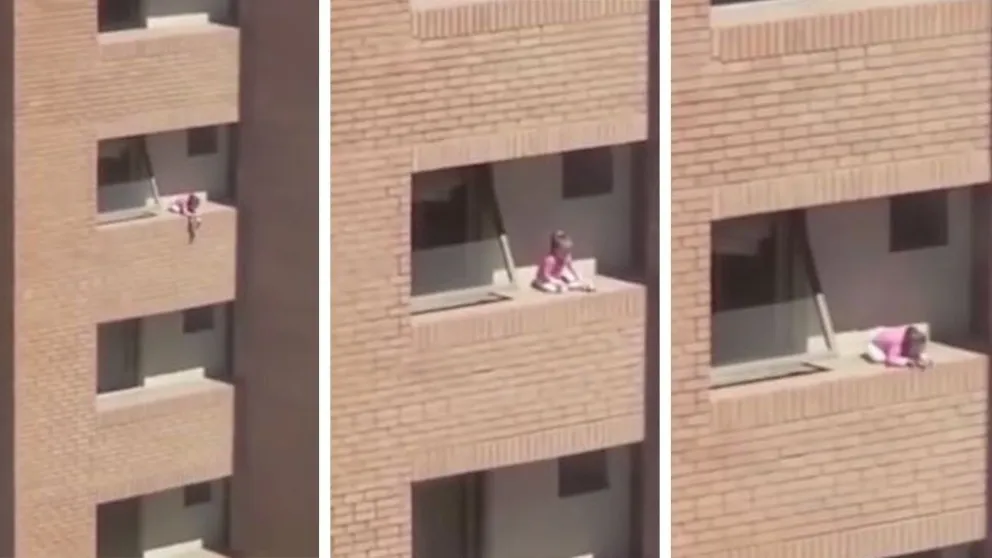 Pánico: un médico desde su consultorio descubrió que una niña jugaba al borde del balcón. VIDEO