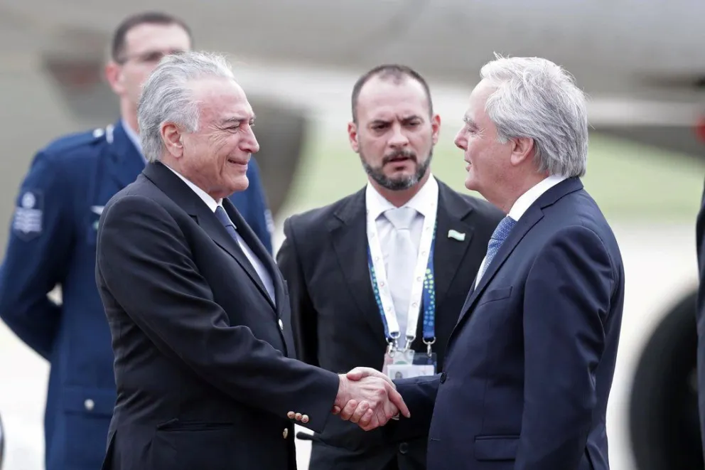 Cumbre G20: el presidente de Brasil, Michel Temer, llegó al país