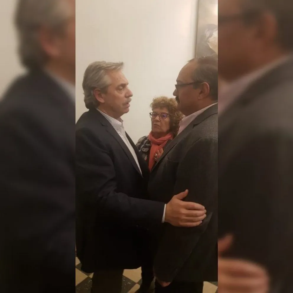 Alberto Fernández y el Oso Leavy juntos en Buenos Aires