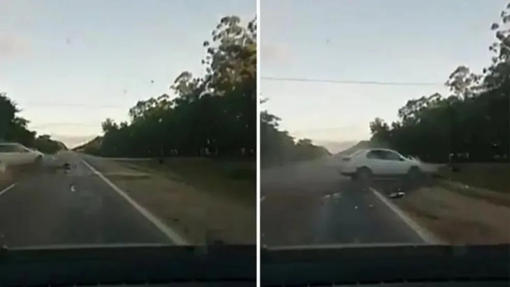 IMPACTANTE VIDEO: el momento en que un conductor salteño se duerme e impacta con una moto