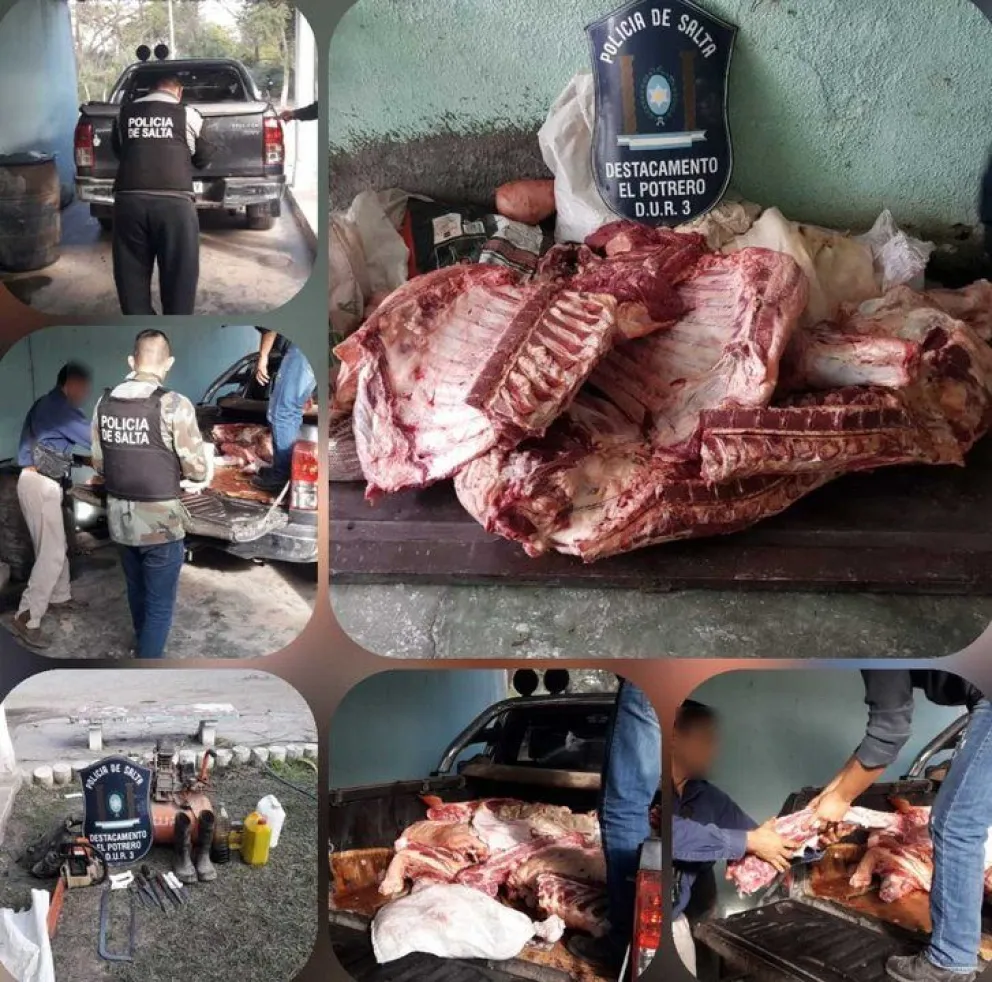 ¡Así transportaba un salteño carne para vender!
