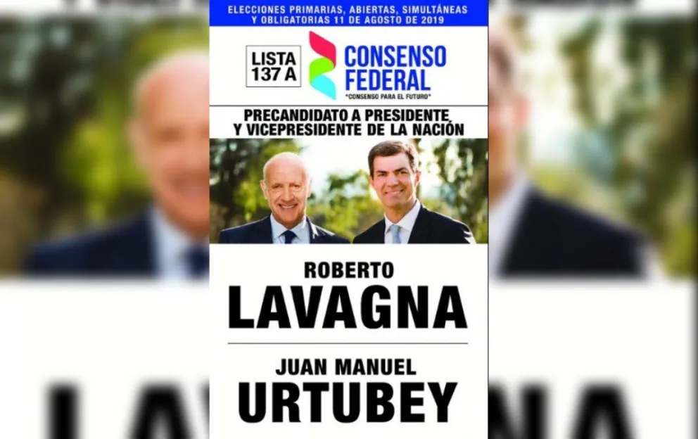 Se conoció la boleta que lleva como vicepresidente a Urtubey
