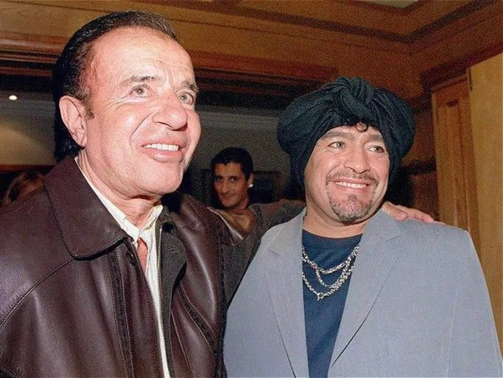 Diego Maradona y Carlos Menem