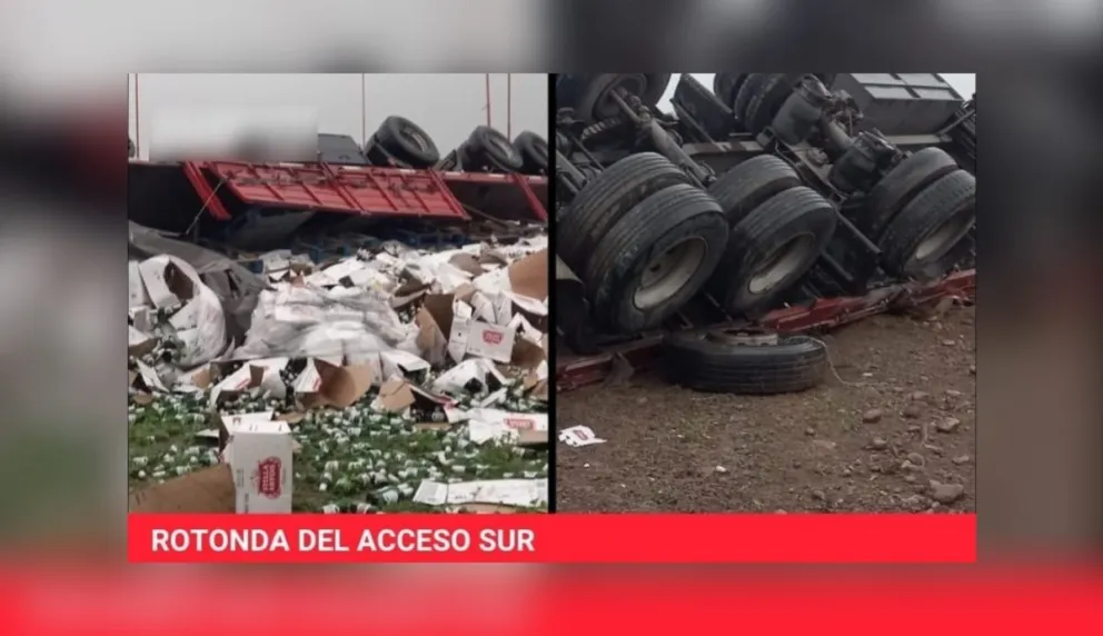 URGENTE | Terrible: camión cargado con cervezas volcó en Salta