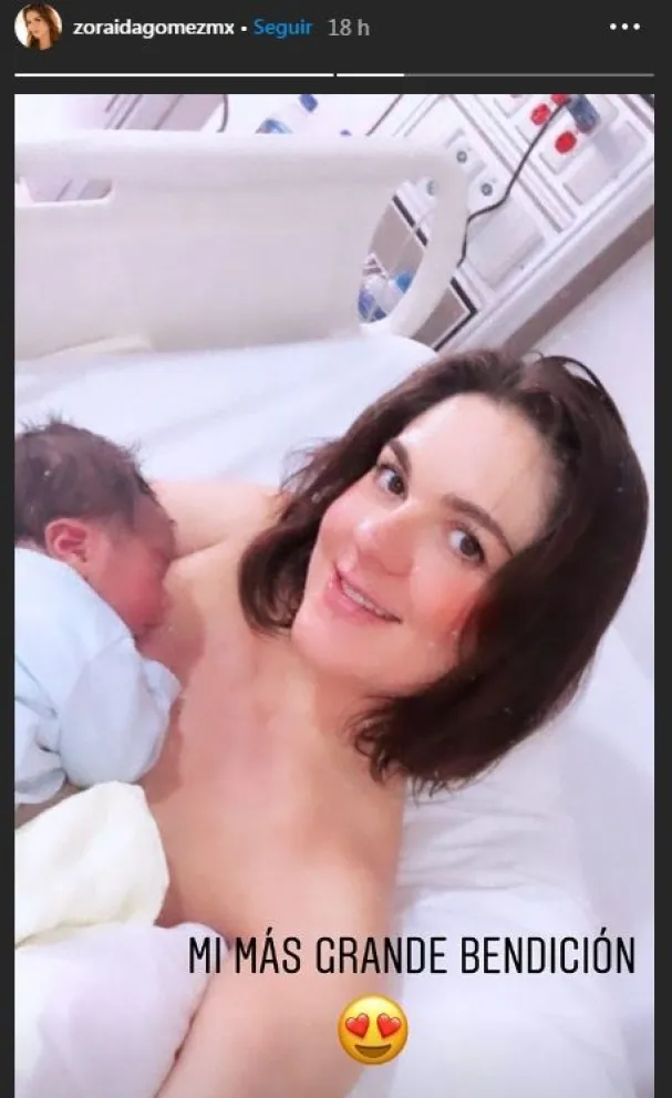 Zoraida Gómez y su bebé