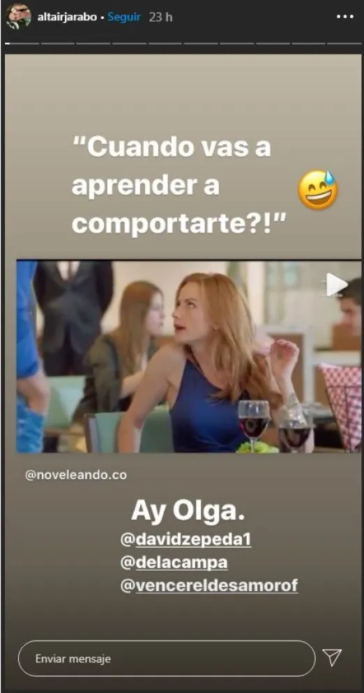 Altair Jarabo publicó una foto en las grabaciones de "Vencer el desamor" y cautivó a todos sus fans