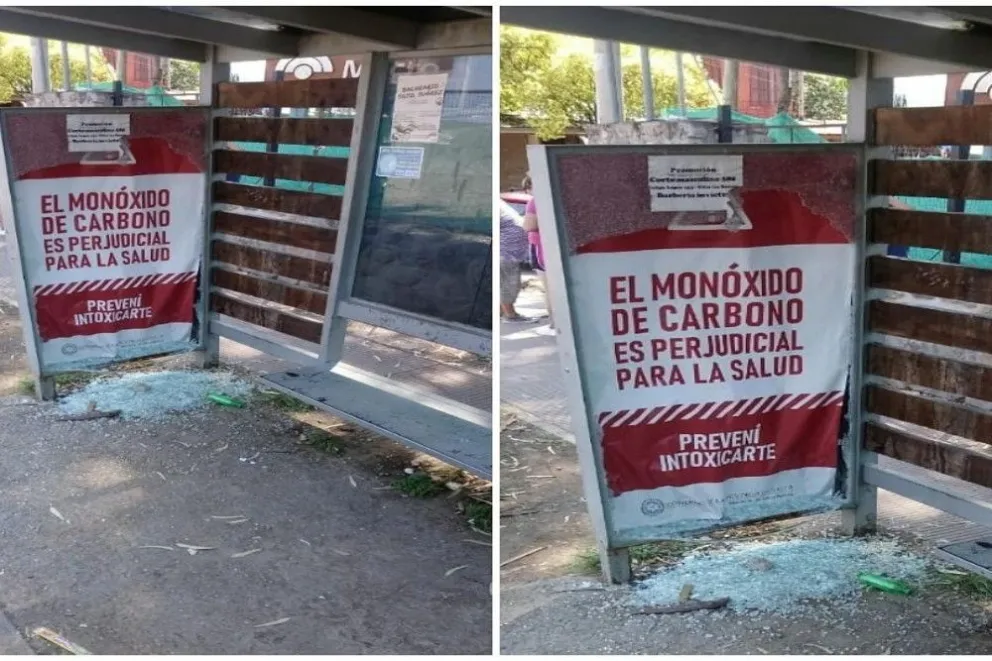 Otra vez el actuar de los vándalos: dañan otro parador de SAETA. ¿Dónde?