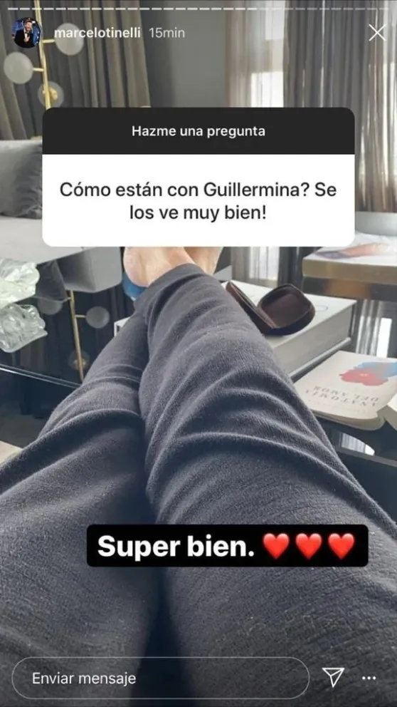 Marcelo Tinelli y Guillermina Valdés. Fuente: twitter