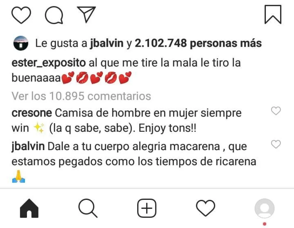 Ester Expósito. Fuente: instagram