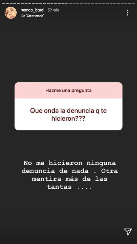 Wanda Nara. Fuente: Instagram 