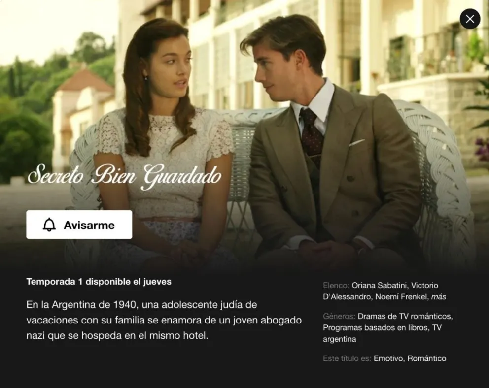 Oriana Sabatini se estrena en Netflix con un 'Secreto bien guardado'