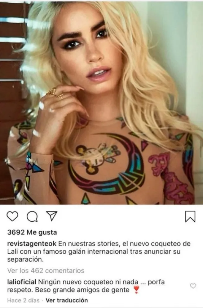 Lali Espósito. Fuente: twitter