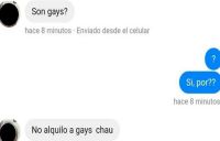 No alquilo a gays. Fuente: (Twitter)