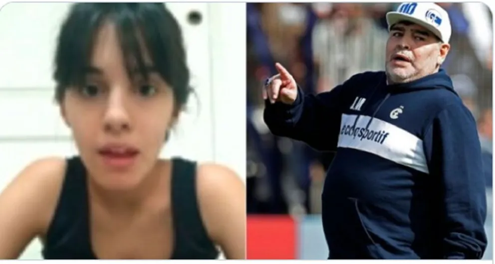 Magalí y Diego Maradona. Fuente (Twitter)