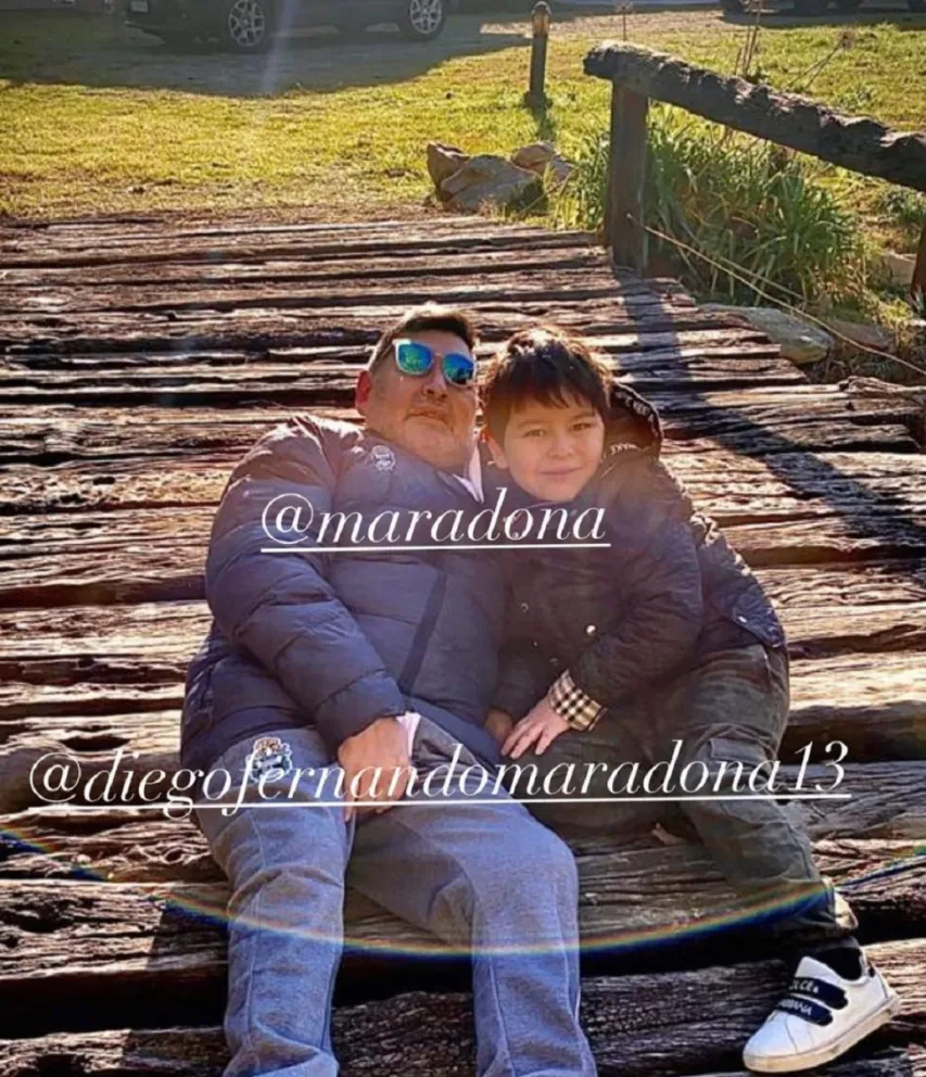 Dieguito Fernando y Diego Maradona. Fuente (Instagram)