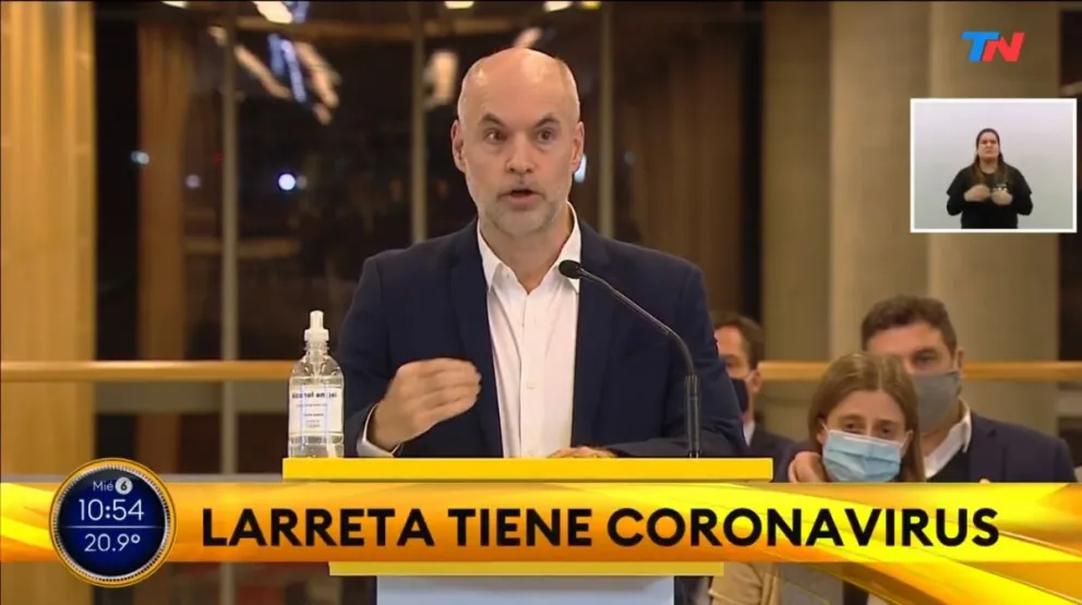 Horacio Rodríguez Larreta dio positivo para coronavirus
