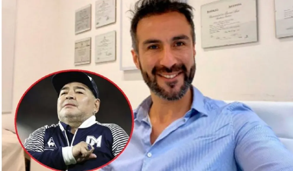 Leopoldo Luque y Diego Maradona. Fuente (Twitter)