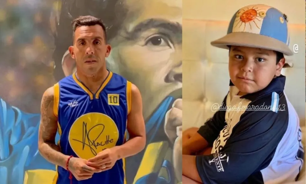 Carlos Tevez y Dieguito Fernando. Fuente (Instagram)