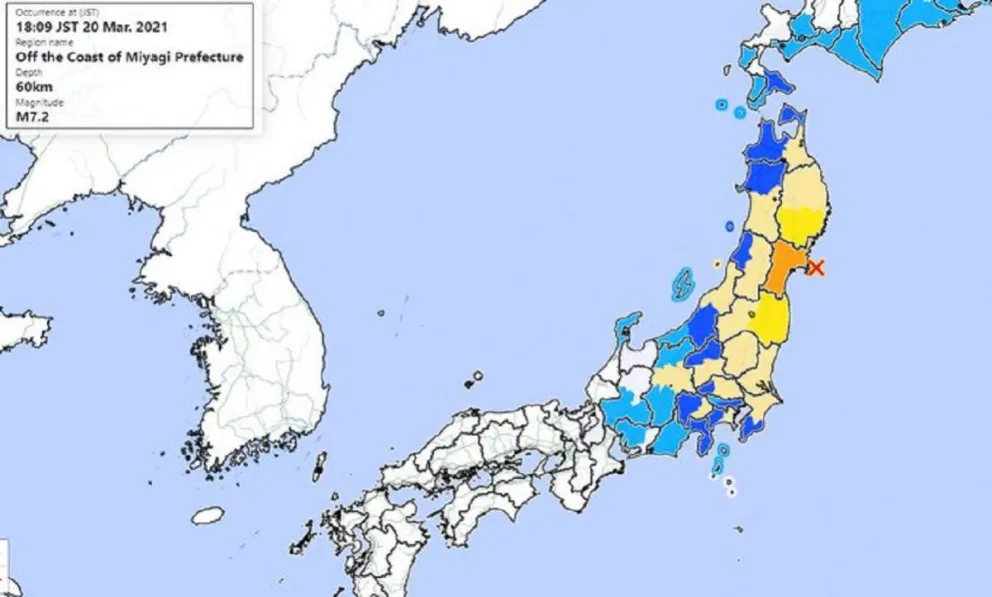 Zona afectada en Japón. Fuente (Twitter)