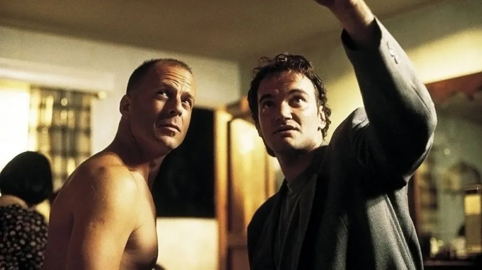 Bruce Willis y Quentin Tarantino. Fuente (Twitter)