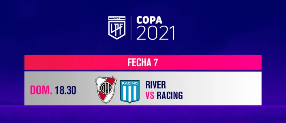 River vs Racing. Fuente (Twitter)