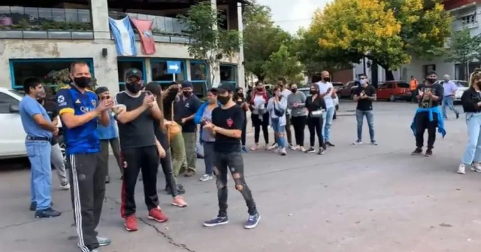Protesta de gastronómicos. Fuente: (Twitter)