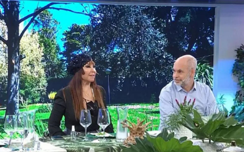 Moria Casán y Horacio Rodríguez Larreta. Fuente (Twitter)