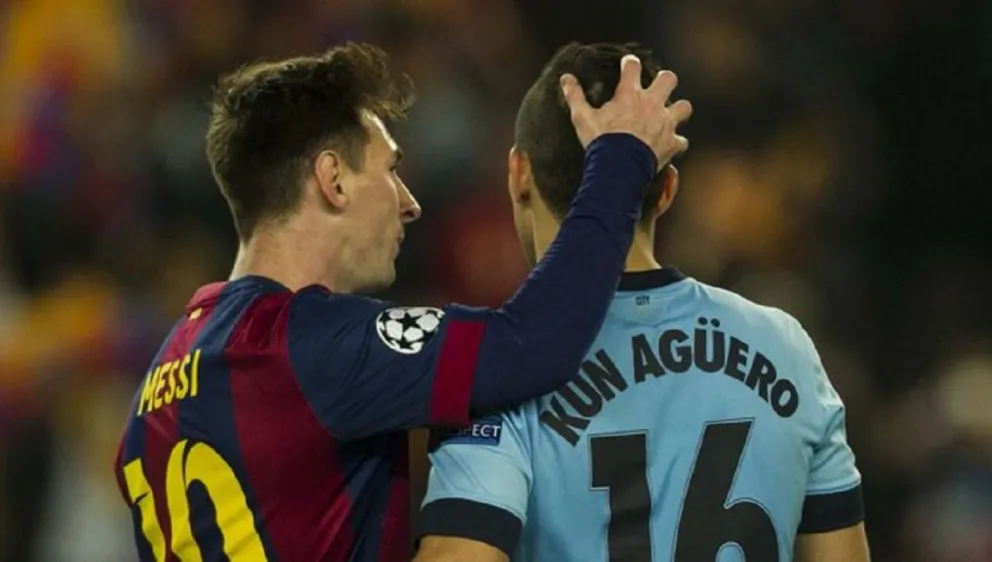 Leo Messi y Kun Agüero. Fuente (Twitter)