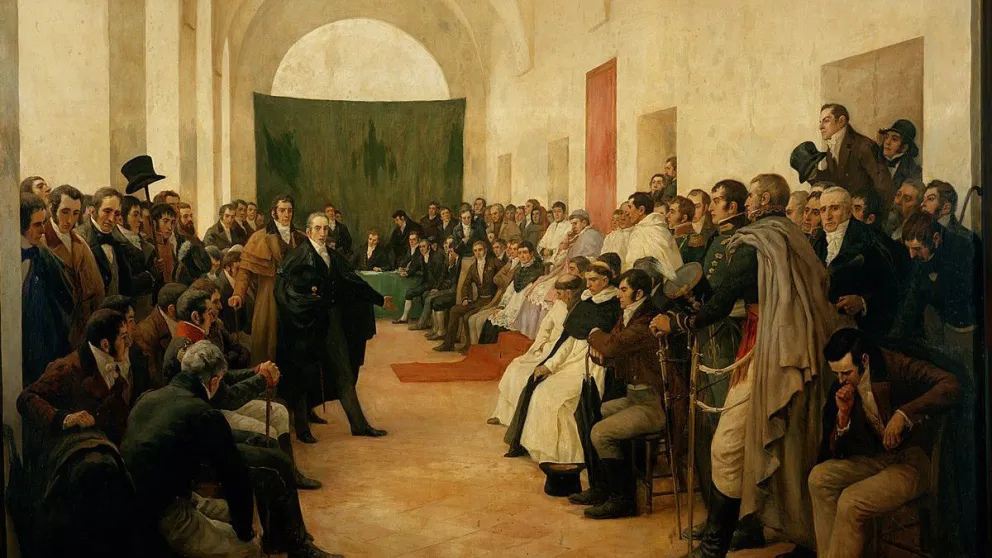25 de Mayo. Fuente: "Cabildo abierto del 22 de mayo de 1810" de Pedro Subercaseaux