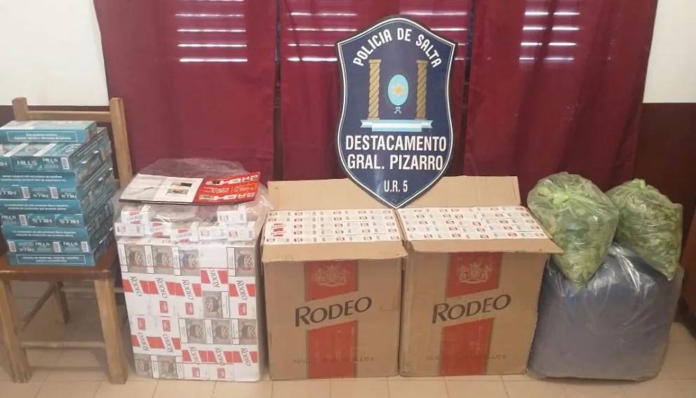 La Policía incautó cigarrillos y hojas de coca por más de 400 mil pesos