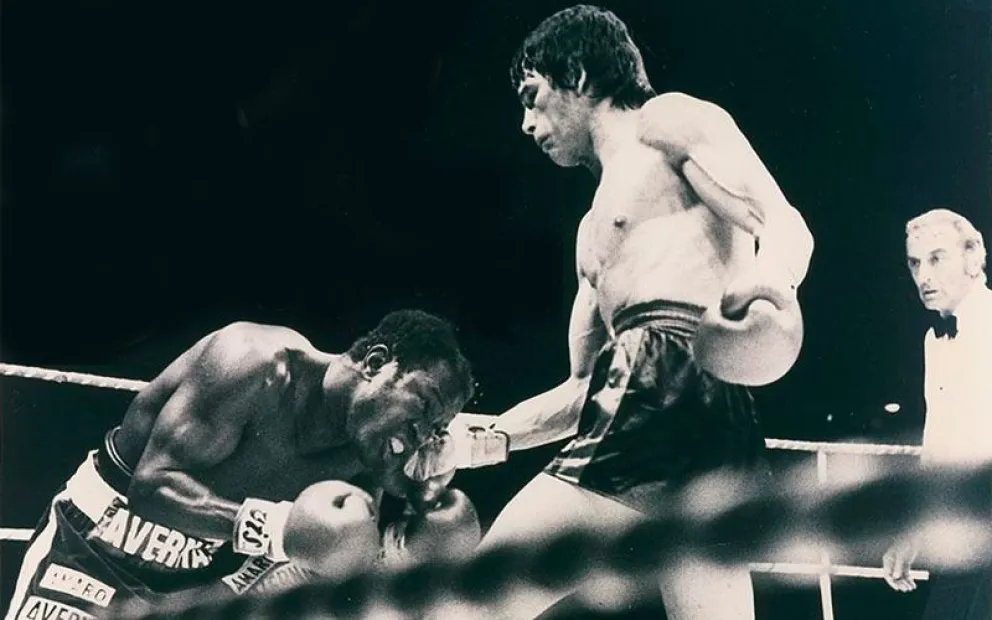 Carlos Monzón y Emile Griffith. Fuente (Twitter)