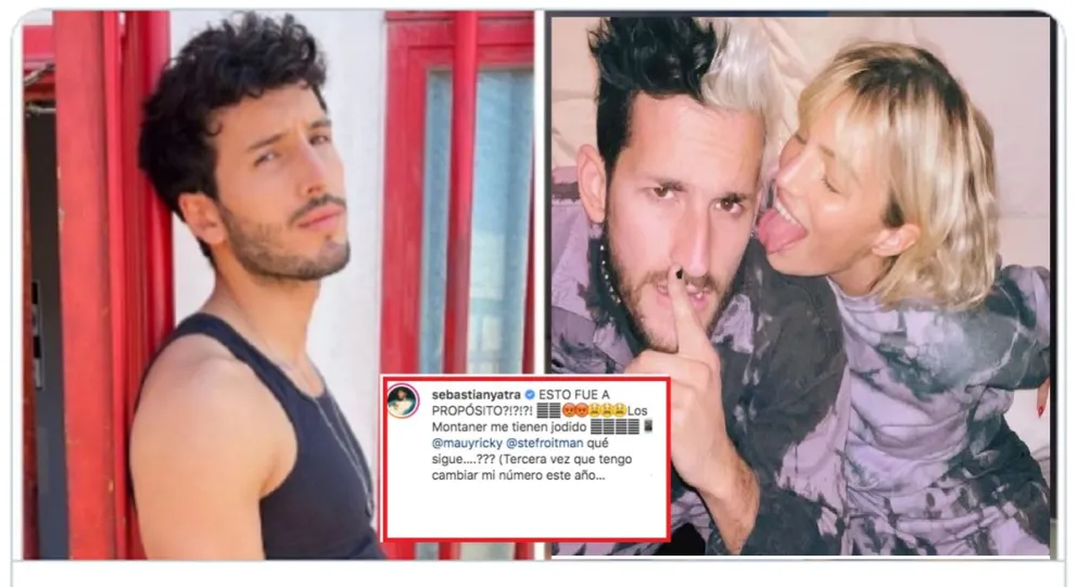 Sebastián Yatra, Stefi Roitman y Ricky Montaner. Fuente (Instagram)