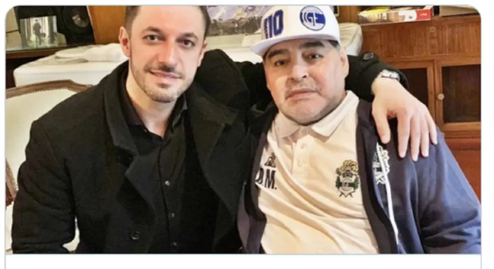 Matías Morla y Diego Maradona. Fuente (Twitter)