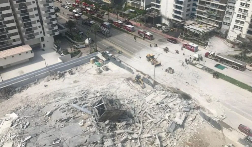 Se reportó un nuevo desmoronamiento en el edificio que colapsó en Miami