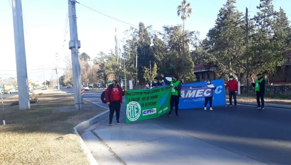 Protesta del SAMEC. Fuente: (Twitter)